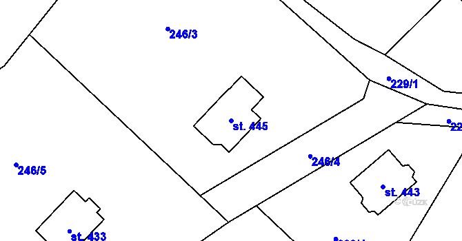 Parcela st. 445 v KÚ Ruda nad Moravou, Katastrální mapa