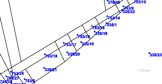 Parcela st. 335/19 v KÚ Ruda nad Moravou, Katastrální mapa