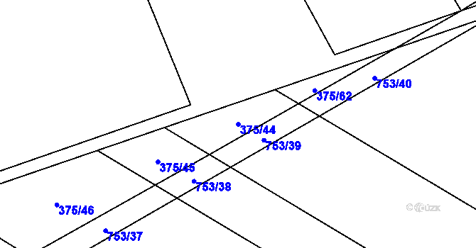 Parcela st. 375/44 v KÚ Ruda nad Moravou, Katastrální mapa