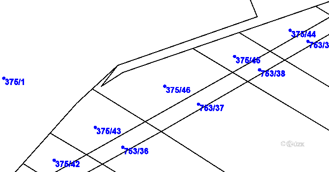 Parcela st. 375/46 v KÚ Ruda nad Moravou, Katastrální mapa