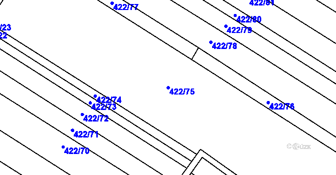 Parcela st. 422/75 v KÚ Ruda nad Moravou, Katastrální mapa