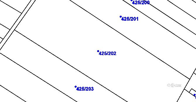 Parcela st. 425/202 v KÚ Ruda nad Moravou, Katastrální mapa