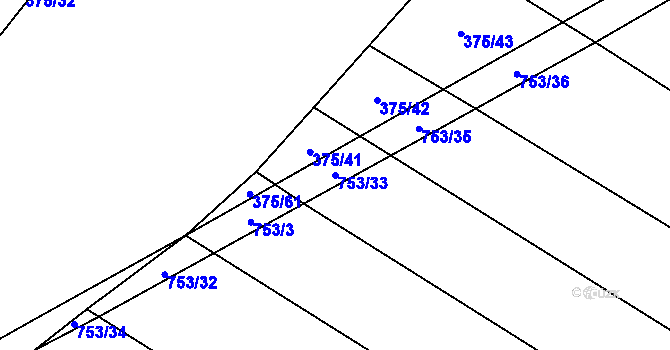 Parcela st. 753/33 v KÚ Ruda nad Moravou, Katastrální mapa