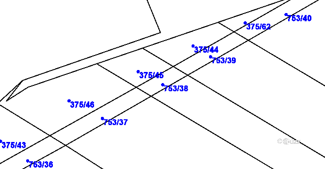 Parcela st. 753/38 v KÚ Ruda nad Moravou, Katastrální mapa