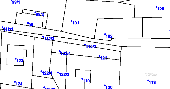 Parcela st. 112/2 v KÚ Rudice u Blanska, Katastrální mapa