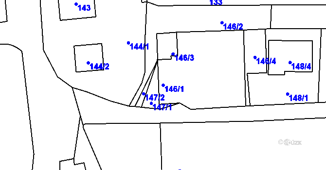 Parcela st. 146/1 v KÚ Rudice u Blanska, Katastrální mapa