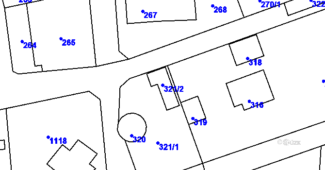 Parcela st. 321/2 v KÚ Rudice u Blanska, Katastrální mapa