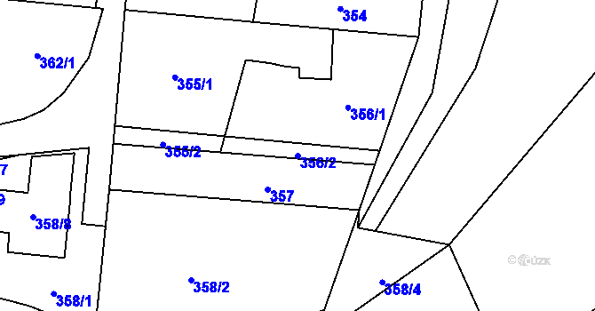 Parcela st. 356/2 v KÚ Rudice u Blanska, Katastrální mapa