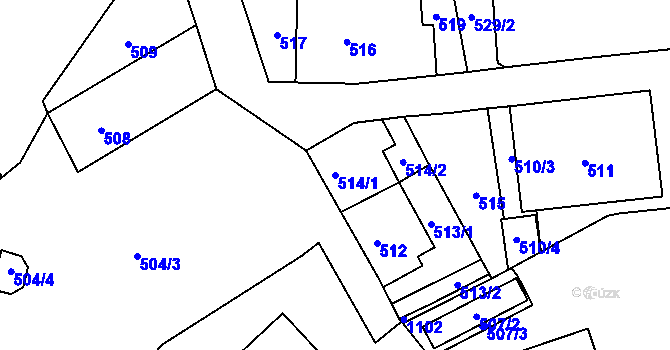 Parcela st. 514/1 v KÚ Rudice u Blanska, Katastrální mapa