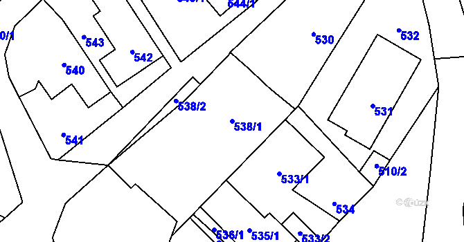 Parcela st. 538/1 v KÚ Rudice u Blanska, Katastrální mapa