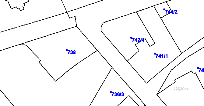 Parcela st. 740/3 v KÚ Rudice u Blanska, Katastrální mapa