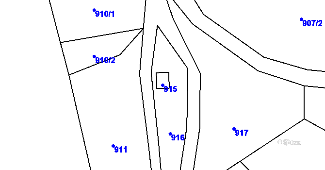 Parcela st. 915 v KÚ Rudice u Blanska, Katastrální mapa