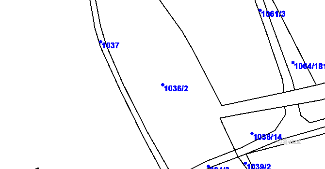Parcela st. 1036/2 v KÚ Rudice u Blanska, Katastrální mapa