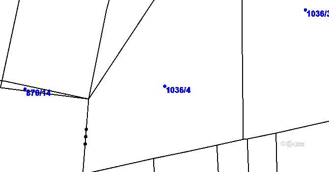 Parcela st. 1036/4 v KÚ Rudice u Blanska, Katastrální mapa
