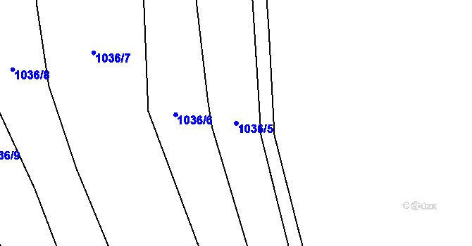 Parcela st. 1036/5 v KÚ Rudice u Blanska, Katastrální mapa