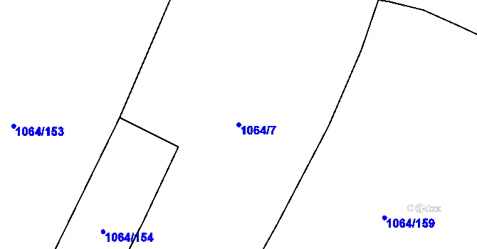 Parcela st. 1064/7 v KÚ Rudice u Blanska, Katastrální mapa