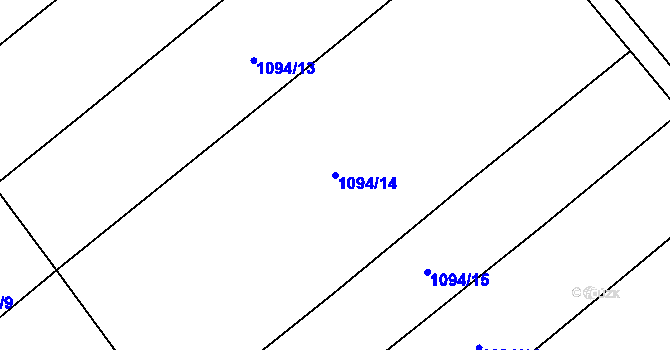 Parcela st. 1094/14 v KÚ Rudice u Blanska, Katastrální mapa