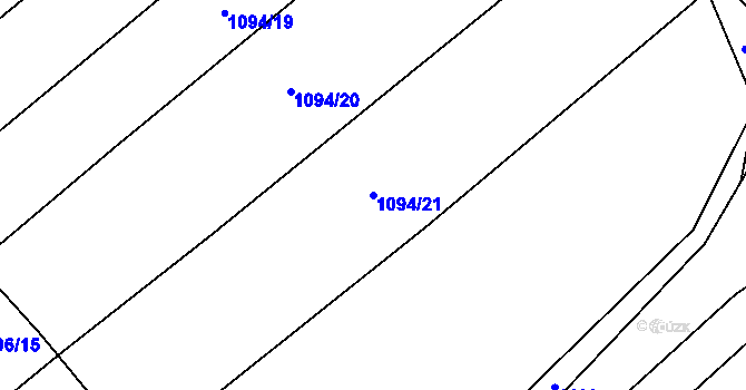 Parcela st. 1094/21 v KÚ Rudice u Blanska, Katastrální mapa
