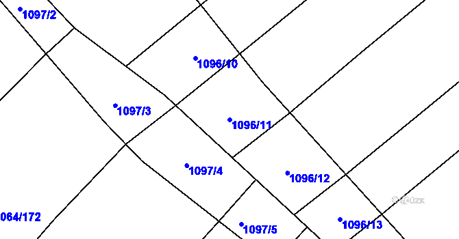 Parcela st. 1096/11 v KÚ Rudice u Blanska, Katastrální mapa