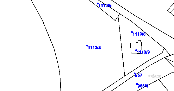 Parcela st. 1113/4 v KÚ Rudice u Blanska, Katastrální mapa