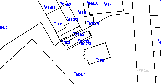 Parcela st. 507/3 v KÚ Rudice u Blanska, Katastrální mapa