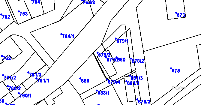 Parcela st. 679/3 v KÚ Rudice u Blanska, Katastrální mapa
