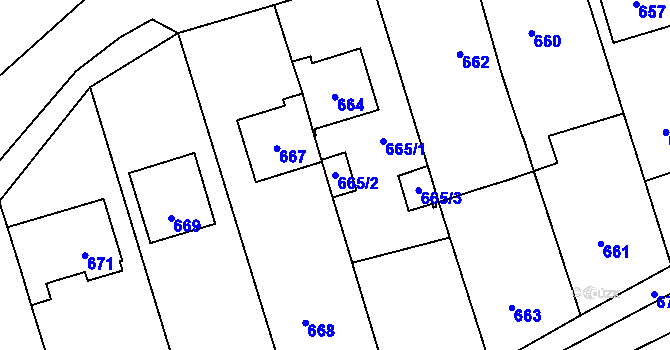Parcela st. 665/2 v KÚ Rudice u Blanska, Katastrální mapa