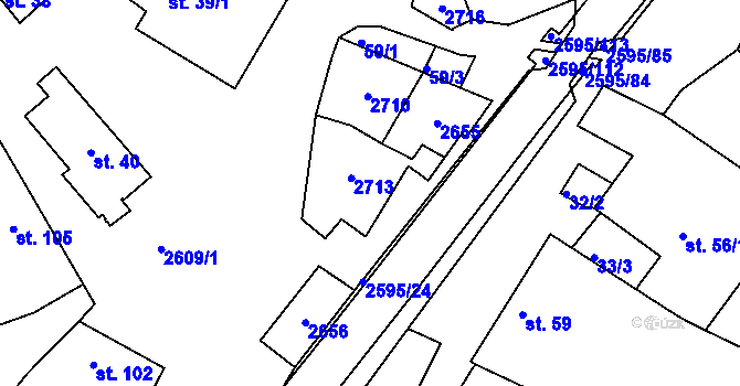 Parcela st. 41 v KÚ Rudice, Katastrální mapa