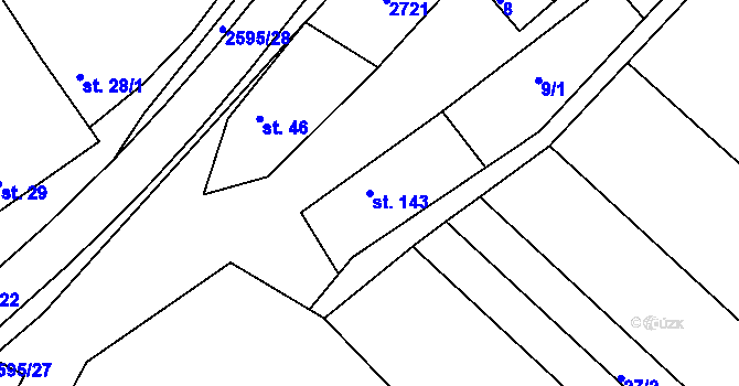 Parcela st. 143 v KÚ Rudice, Katastrální mapa