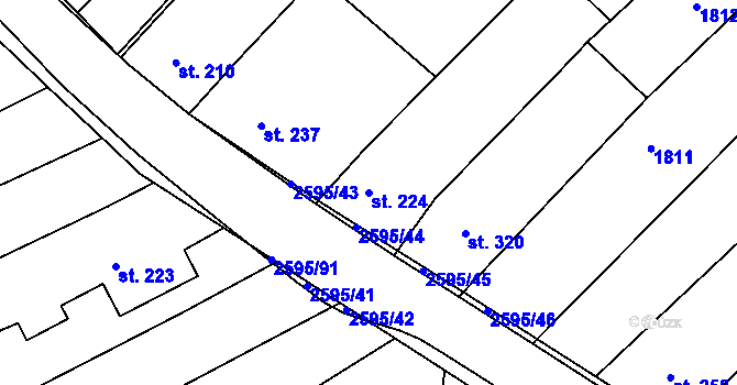 Parcela st. 224 v KÚ Rudice, Katastrální mapa