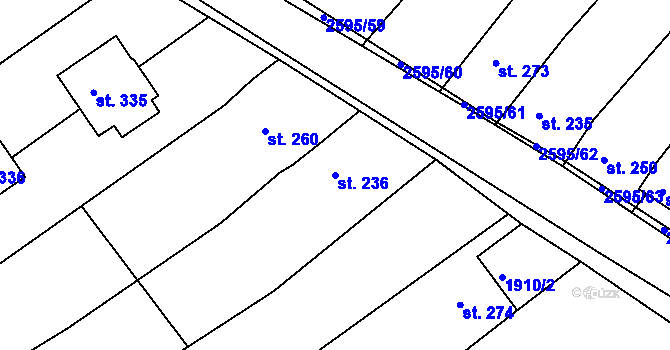 Parcela st. 236 v KÚ Rudice, Katastrální mapa