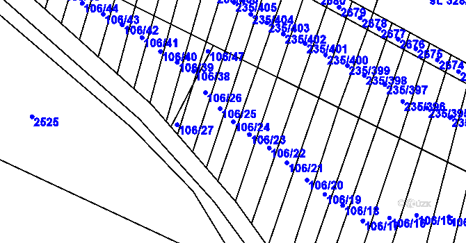 Parcela st. 106/24 v KÚ Rudice, Katastrální mapa