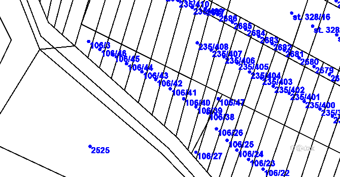 Parcela st. 106/41 v KÚ Rudice, Katastrální mapa