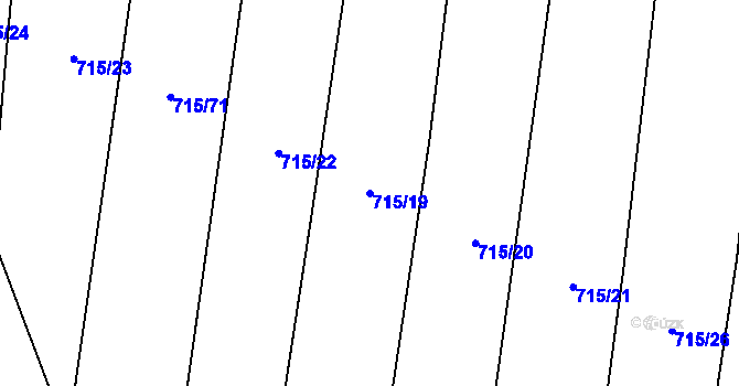 Parcela st. 715/19 v KÚ Rudice, Katastrální mapa