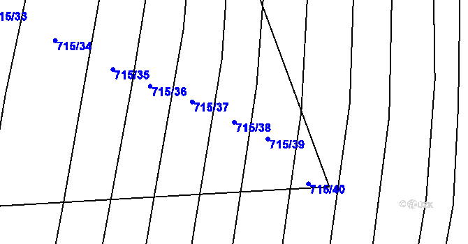 Parcela st. 715/38 v KÚ Rudice, Katastrální mapa