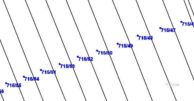 Parcela st. 715/50 v KÚ Rudice, Katastrální mapa