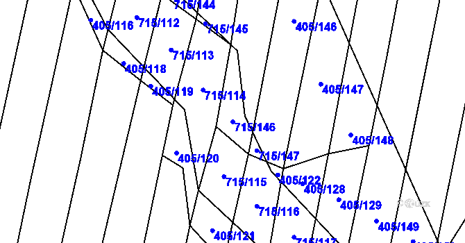 Parcela st. 715/146 v KÚ Rudice, Katastrální mapa