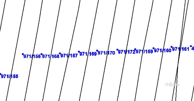 Parcela st. 971/170 v KÚ Rudice, Katastrální mapa