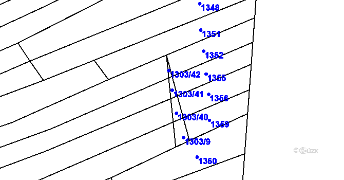 Parcela st. 1303/41 v KÚ Rudice, Katastrální mapa