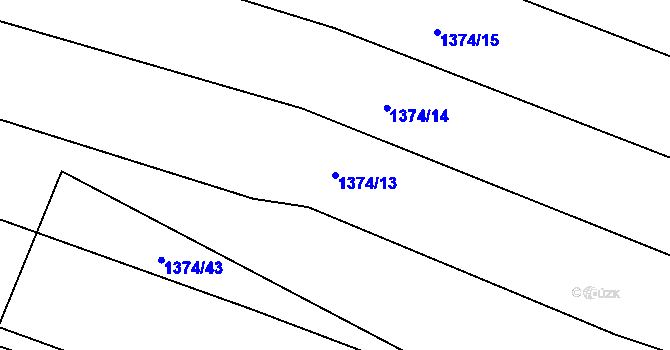 Parcela st. 1374/13 v KÚ Rudice, Katastrální mapa
