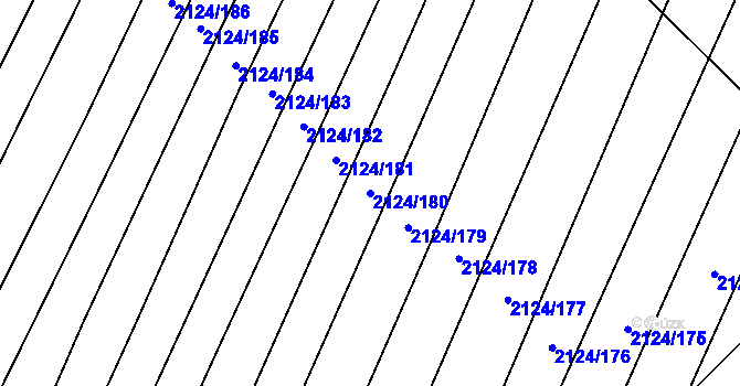 Parcela st. 2124/180 v KÚ Rudice, Katastrální mapa