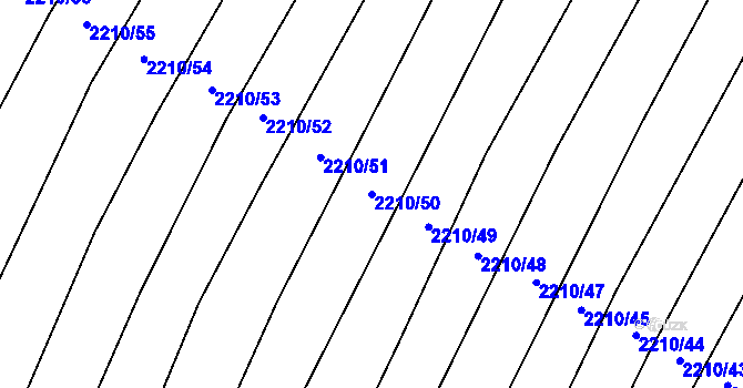 Parcela st. 2210/50 v KÚ Rudice, Katastrální mapa