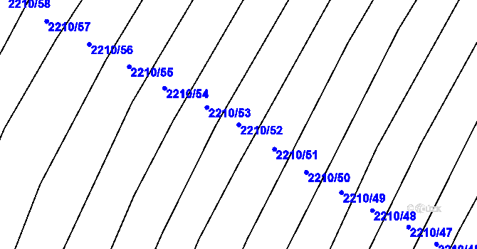Parcela st. 2210/52 v KÚ Rudice, Katastrální mapa