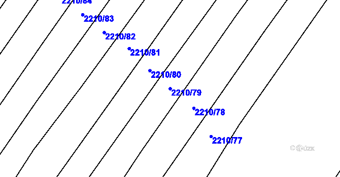Parcela st. 2210/79 v KÚ Rudice, Katastrální mapa