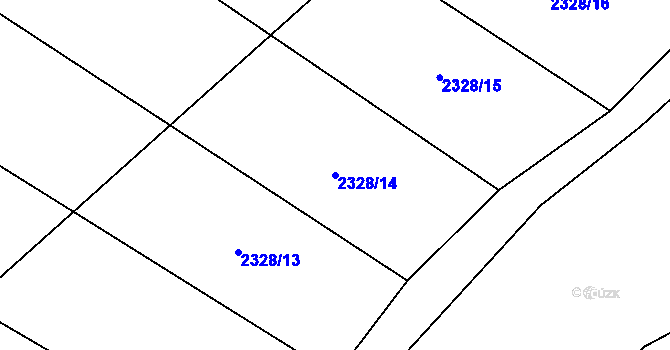 Parcela st. 2328/14 v KÚ Rudice, Katastrální mapa