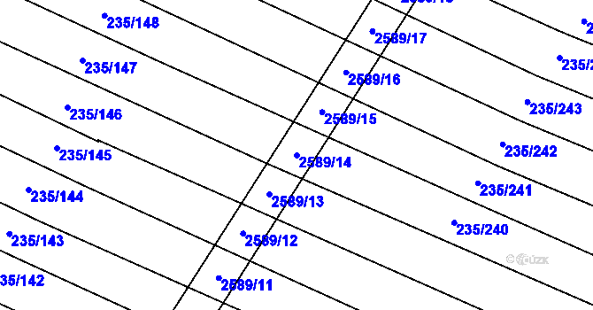 Parcela st. 2589/14 v KÚ Rudice, Katastrální mapa