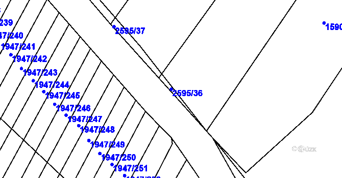 Parcela st. 2595/36 v KÚ Rudice, Katastrální mapa