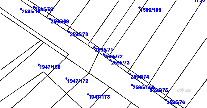Parcela st. 2595/72 v KÚ Rudice, Katastrální mapa