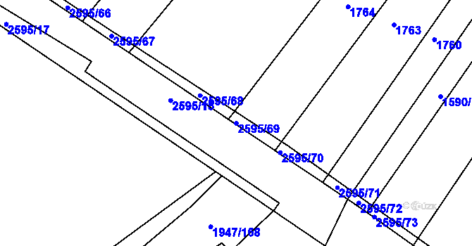 Parcela st. 2595/69 v KÚ Rudice, Katastrální mapa