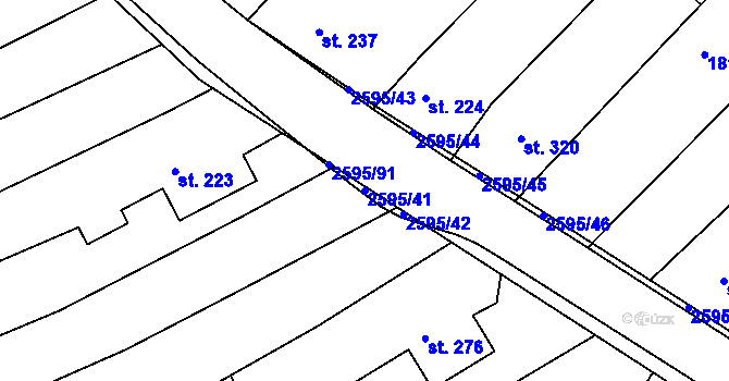 Parcela st. 2595/41 v KÚ Rudice, Katastrální mapa